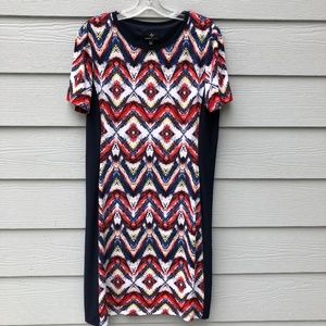 Ronni Nicole Size Large Lined Blue Print Dress